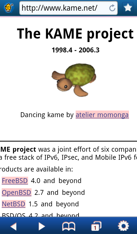 ServersMan TAB IPv6サイトブラウジング画面